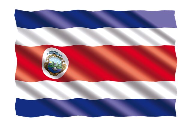 Bandera de Costa Rica ondeando